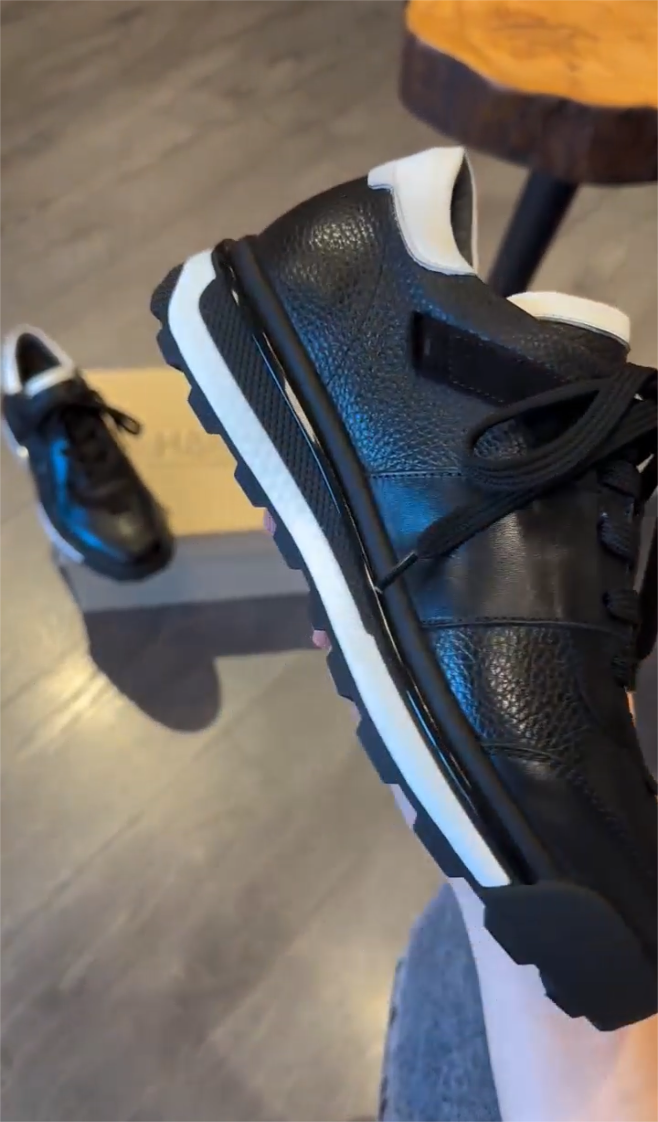 Leather Textured Print Sneakers