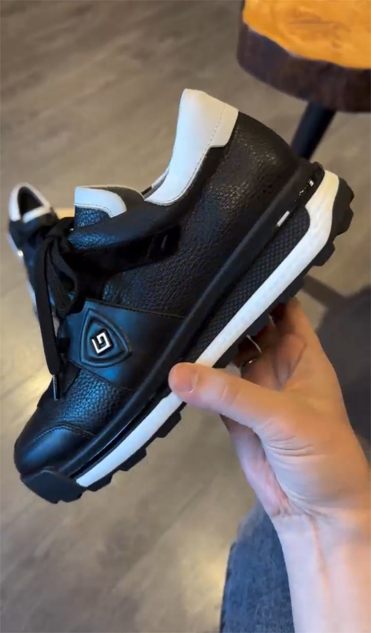 Leather Textured Print Sneakers
