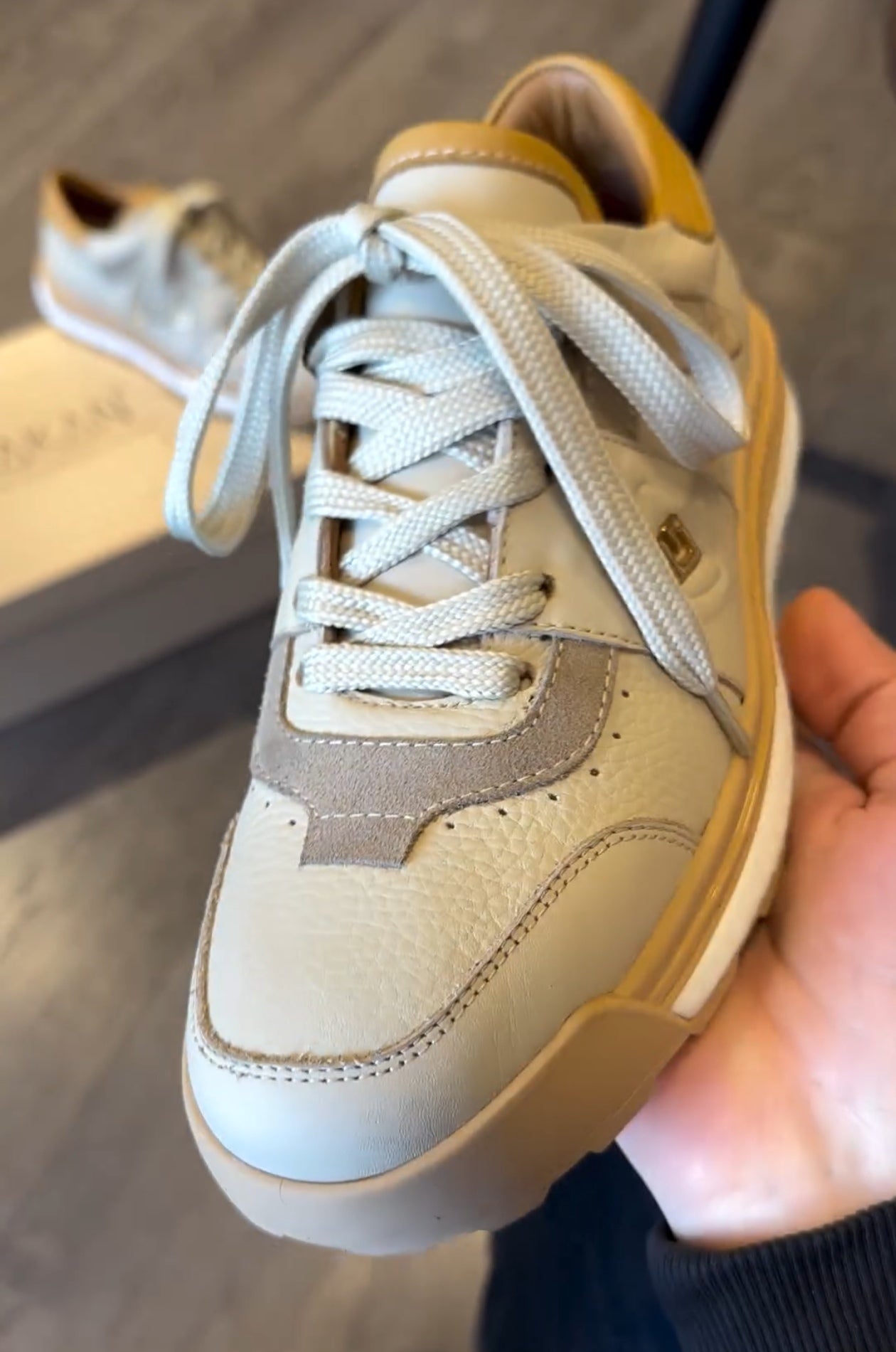 Leather Textured Print Sneakers