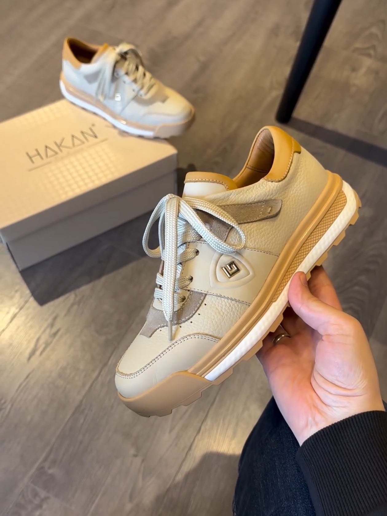 Leather Textured Print Sneakers