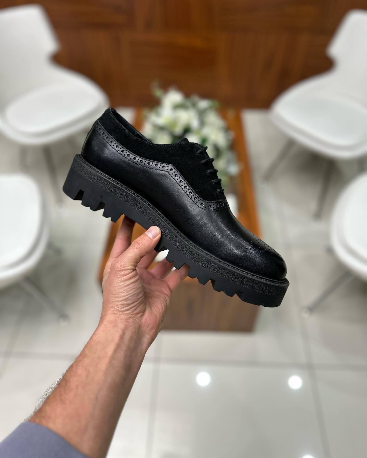 New Men's Classic Genuine Leather And Suede Spliced Casual Shoes