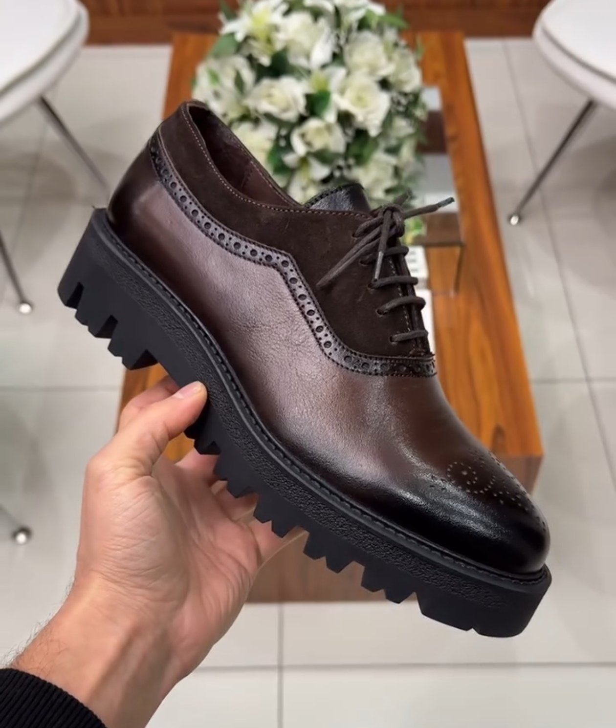 New Men's Classic Genuine Leather And Suede Spliced Casual Shoes