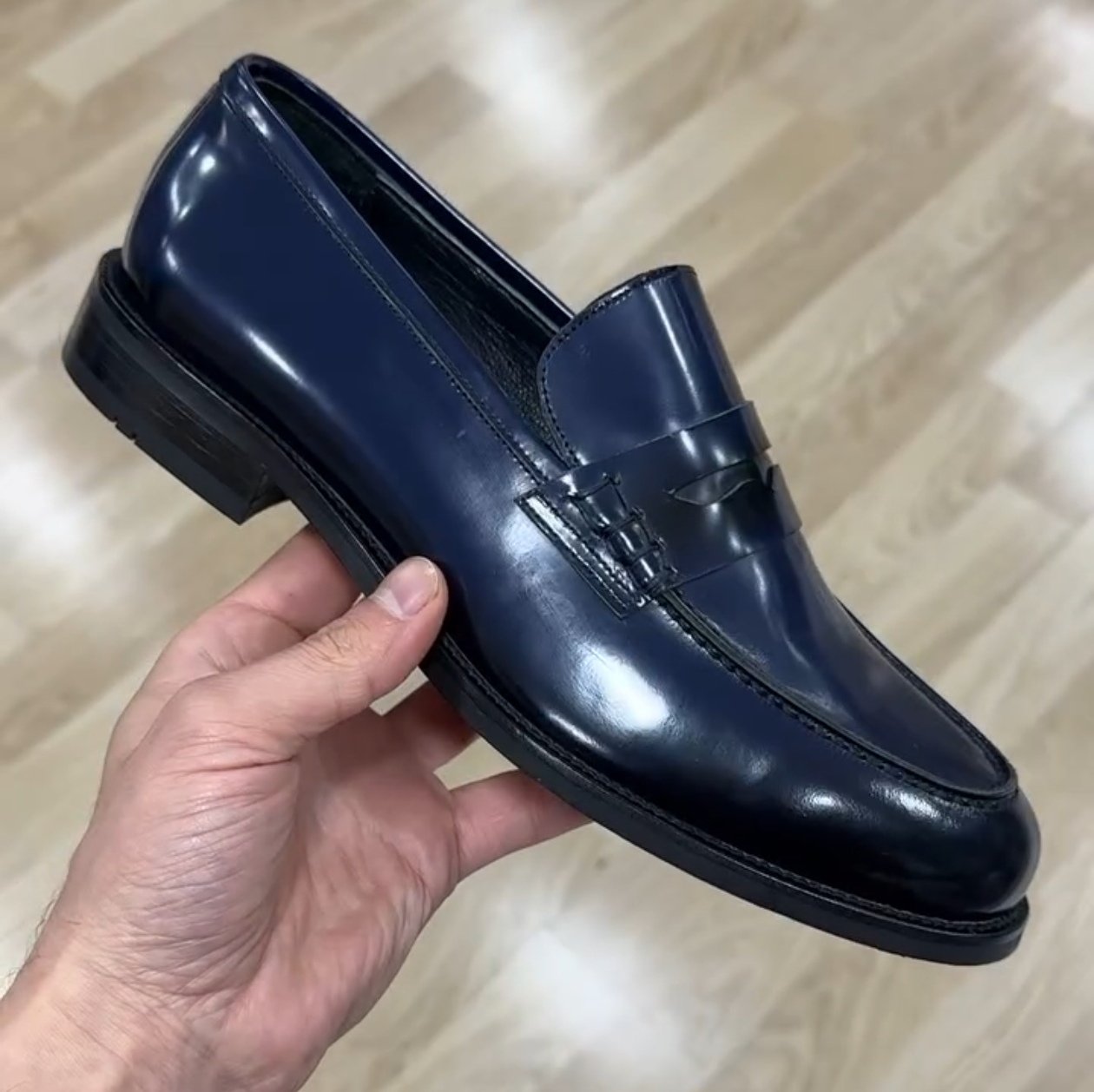 Men's New Blue Quality Genuine Leather Retro Casual Shoes