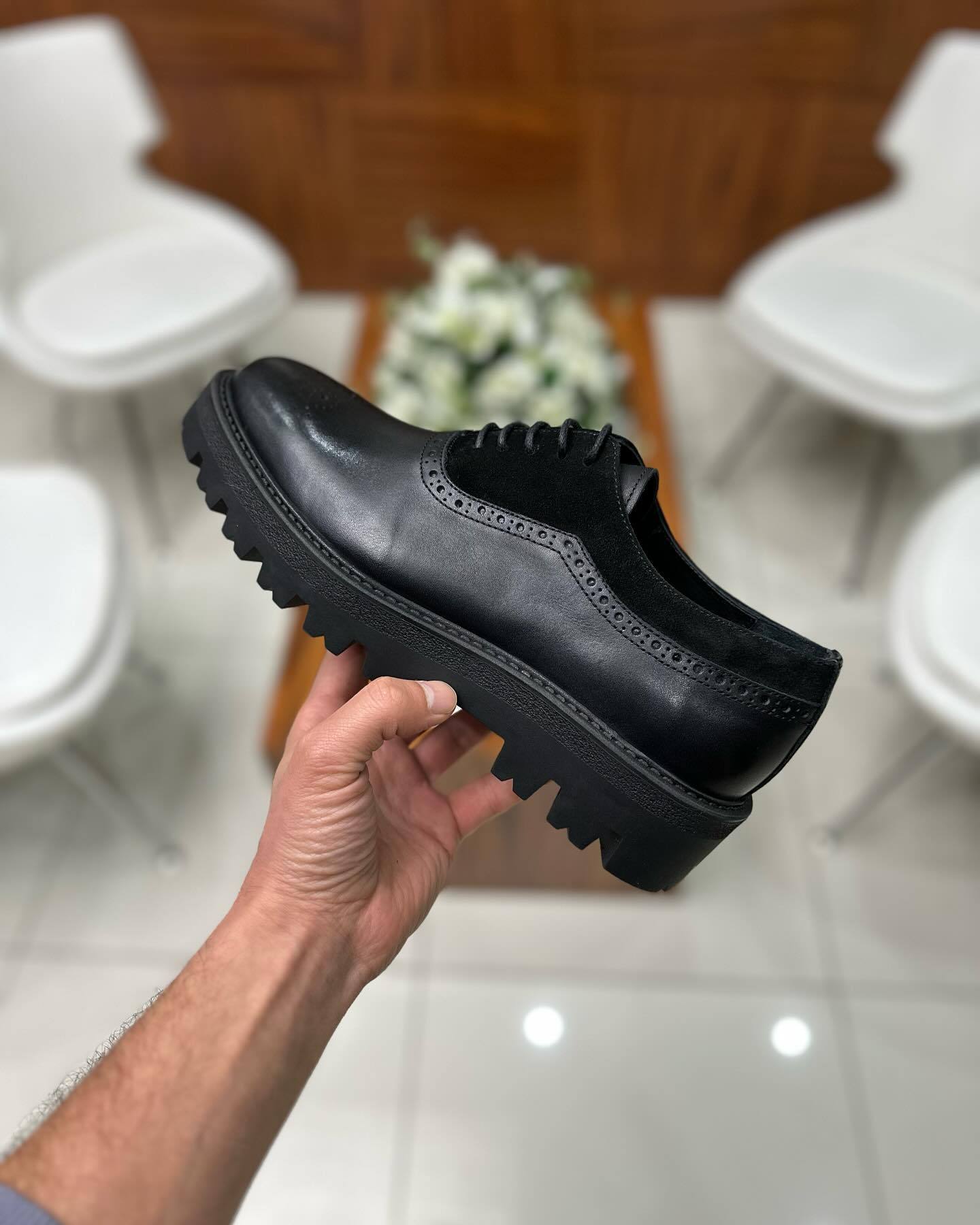 New Men's Classic Genuine Leather And Suede Spliced Casual Shoes