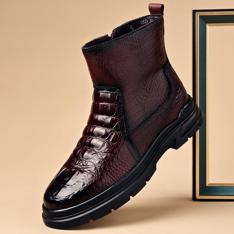 Winter Cowhide Thick Wool Warm Boots