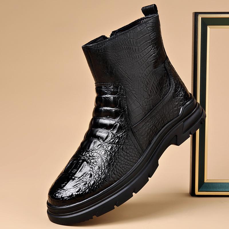 Winter Cowhide Thick Wool Warm Boots