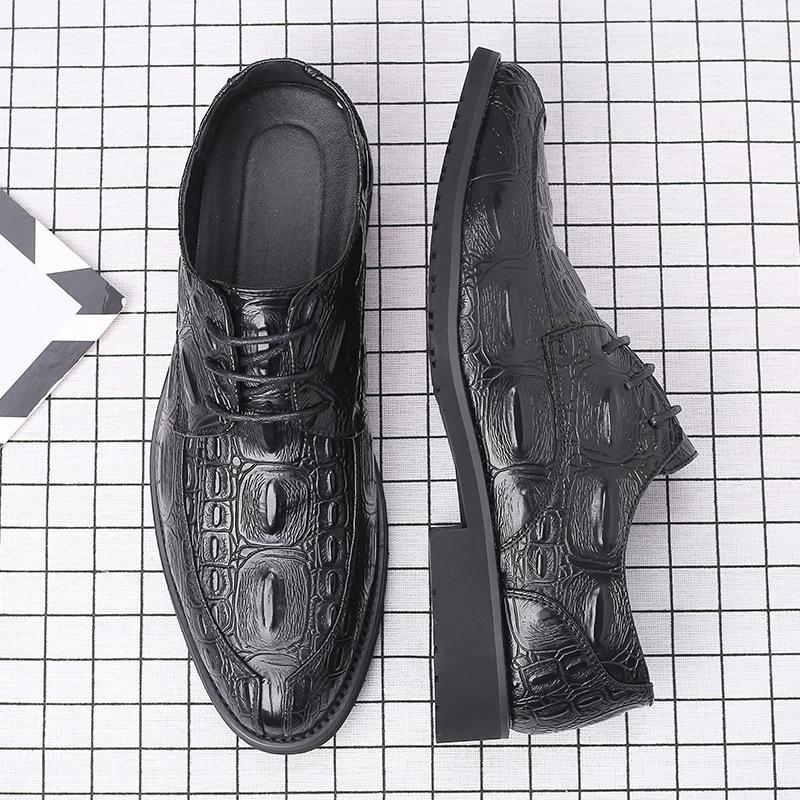 Men's Business Casual Crocodile Pattern Leather Shoes
