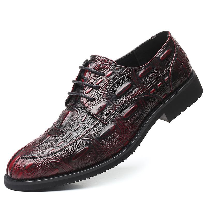 Men's Business Casual Crocodile Pattern Leather Shoes