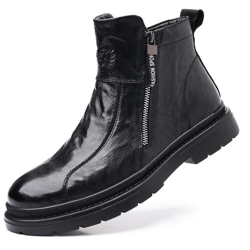 Men's Genuine Leather High Top Warm Boots