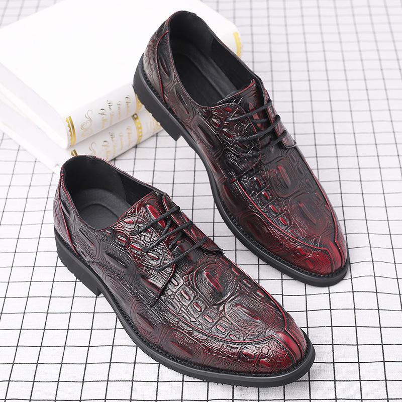 Men's Business Casual Crocodile Pattern Leather Shoes