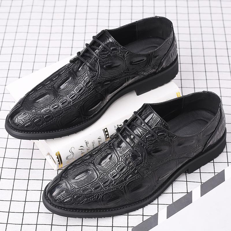 Men's Business Casual Crocodile Pattern Leather Shoes