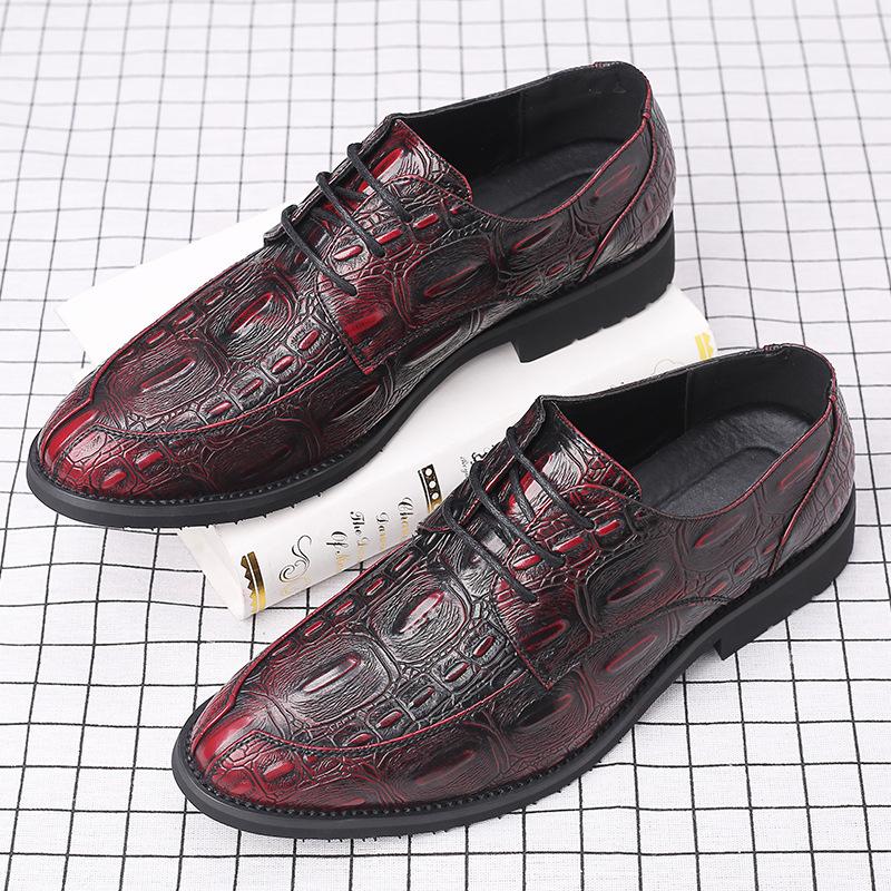 Men's Business Casual Crocodile Pattern Leather Shoes