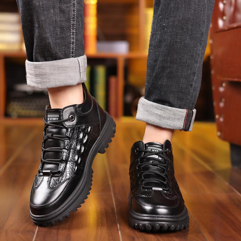 Men's Winter Wool Warm Cowhide Shoes