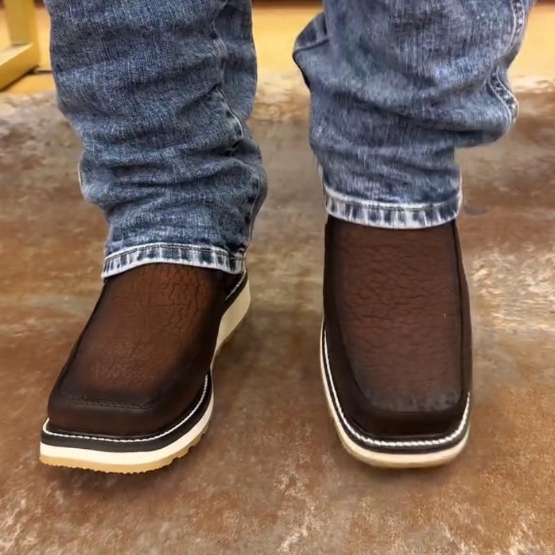 Men's Cowhide Platform Vintage Ankle Boots