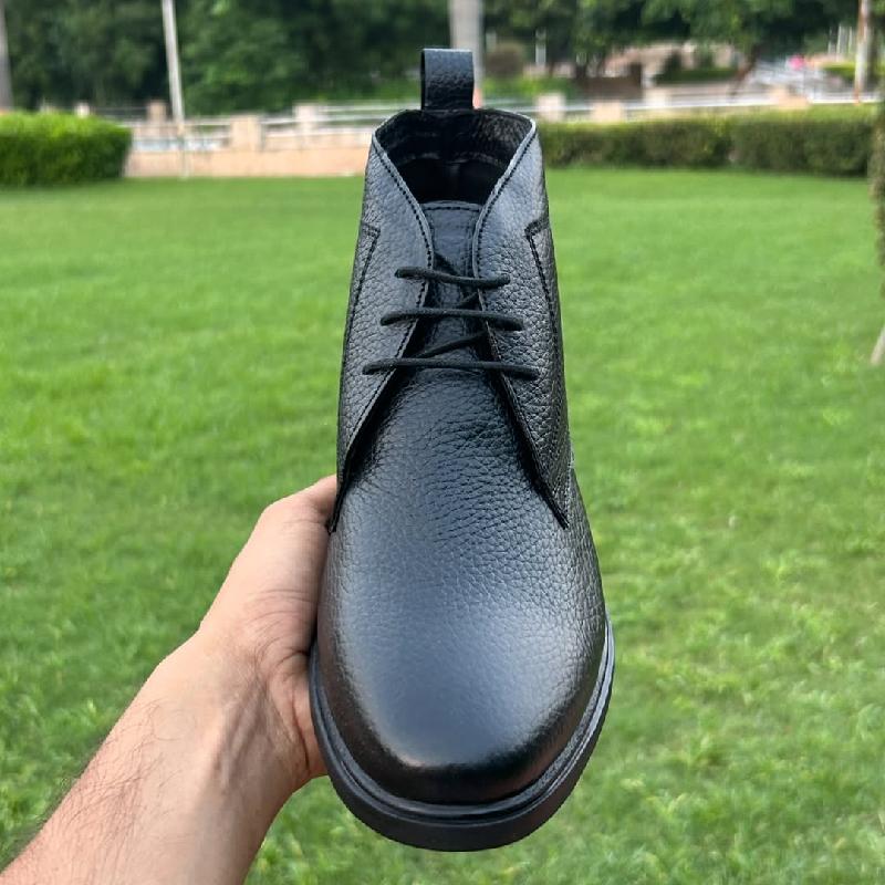 Men's Soft Genuine Leather Black Chukka Boots