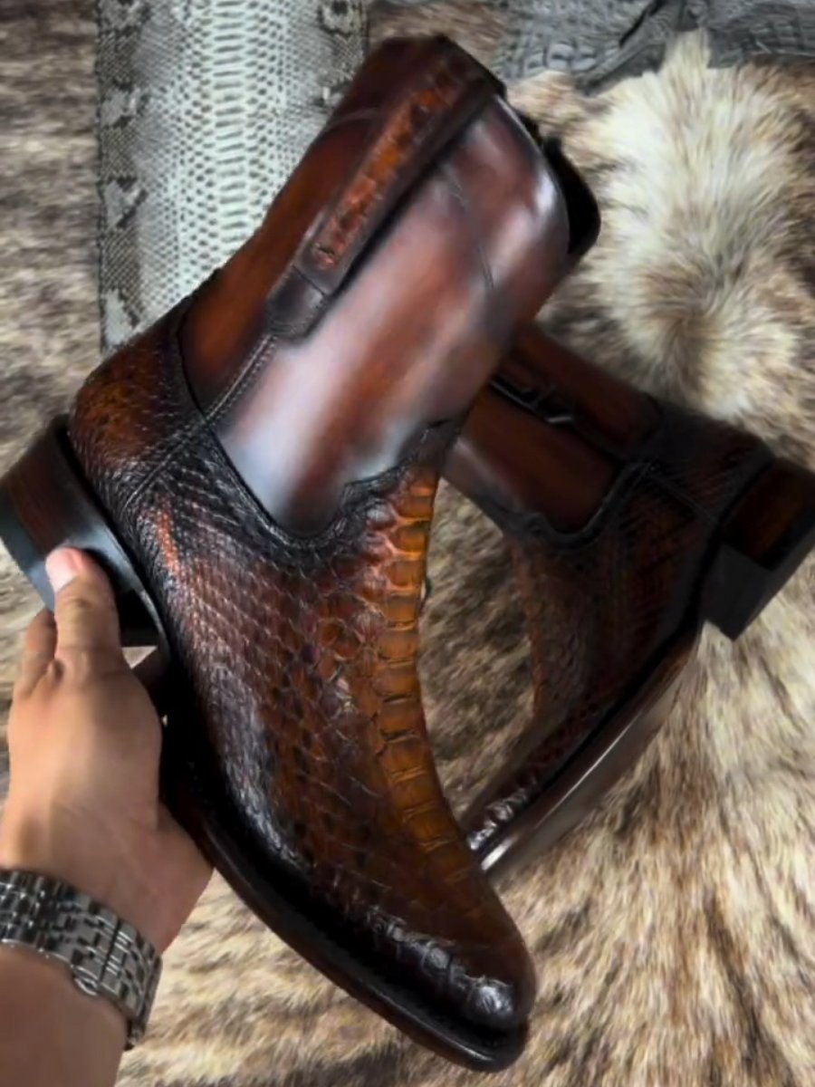 Italian Handmade Python Classic Boots