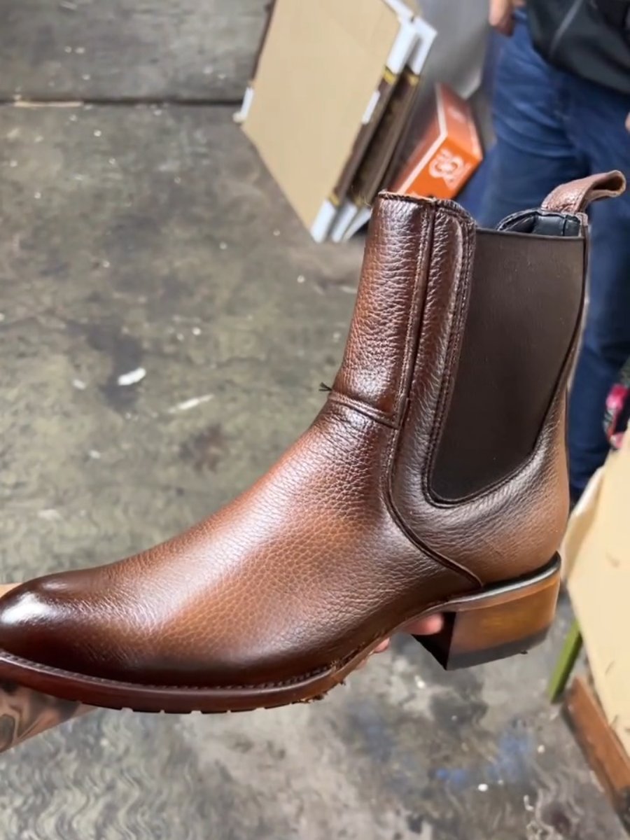Spanish Classic Handmade Cowhide Zipper Boots