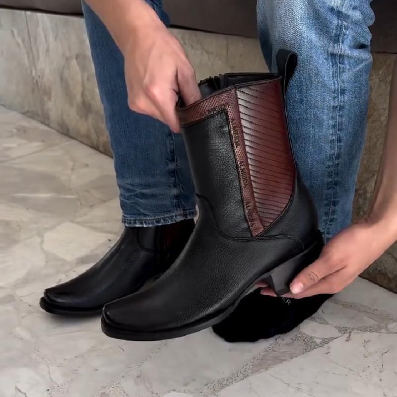 Italian Men's Handmade Genuine Leather Dress Boots