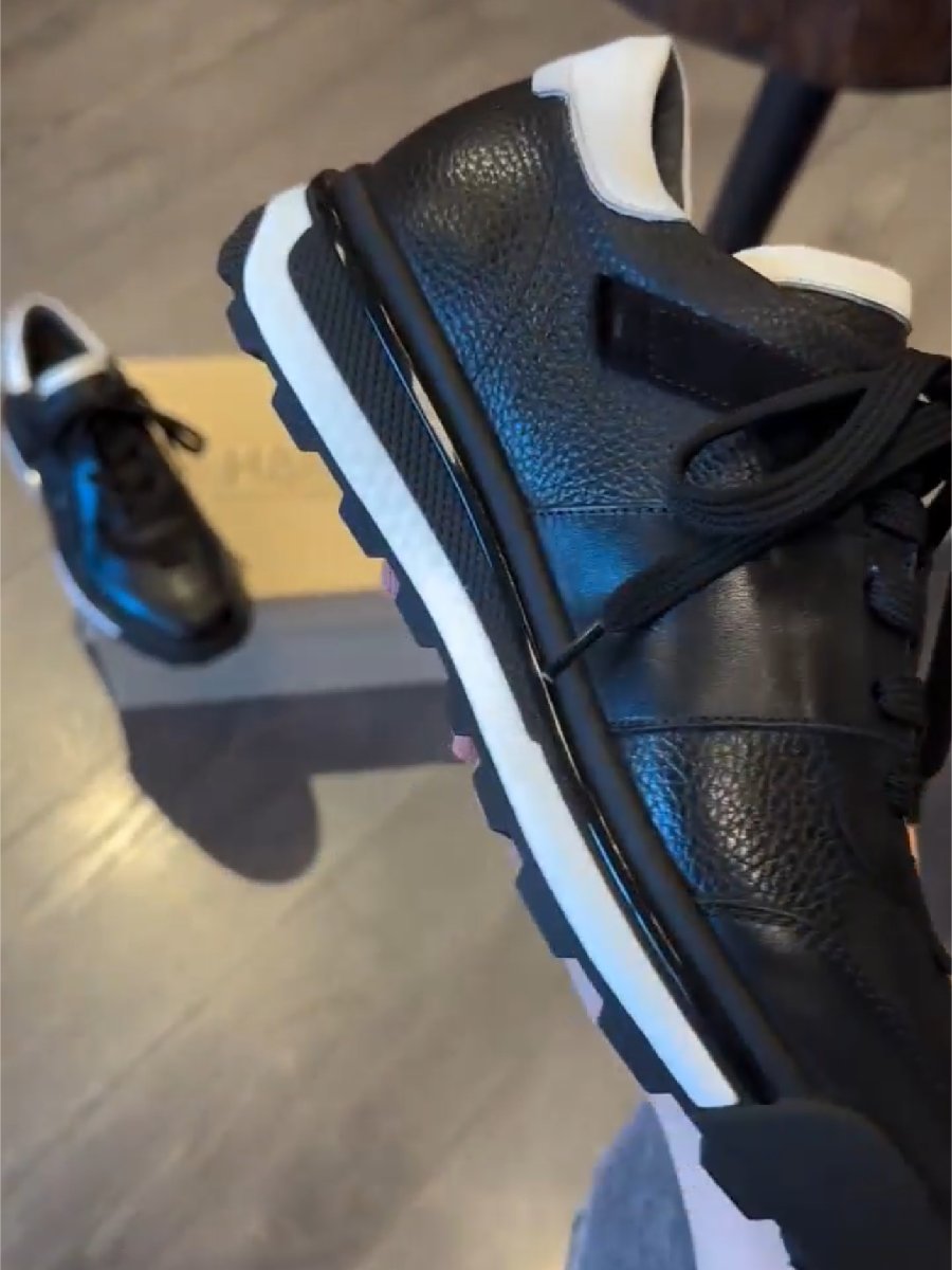 Leather Textured Print Sneakers
