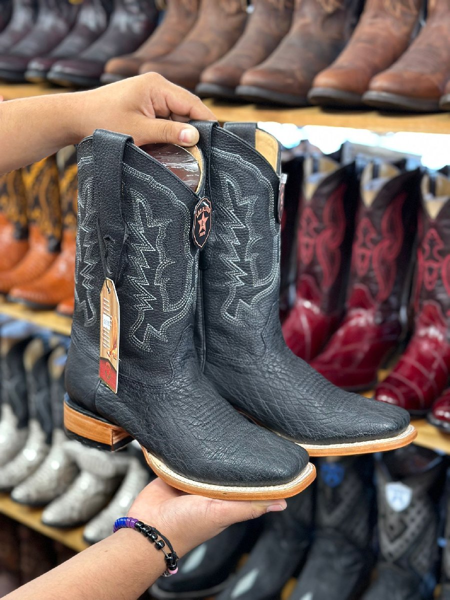 Handmade Ostrich Leather Square Toe Boots