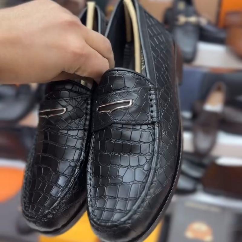 Men's Matte Crocodile Leather Loafers