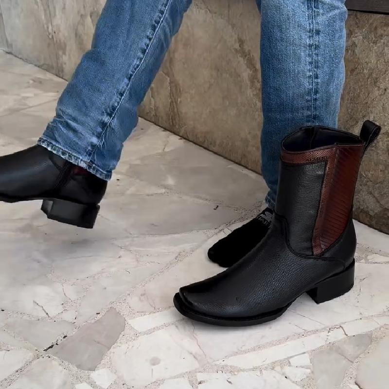 Italian Men's Handmade Genuine Leather Dress Boots