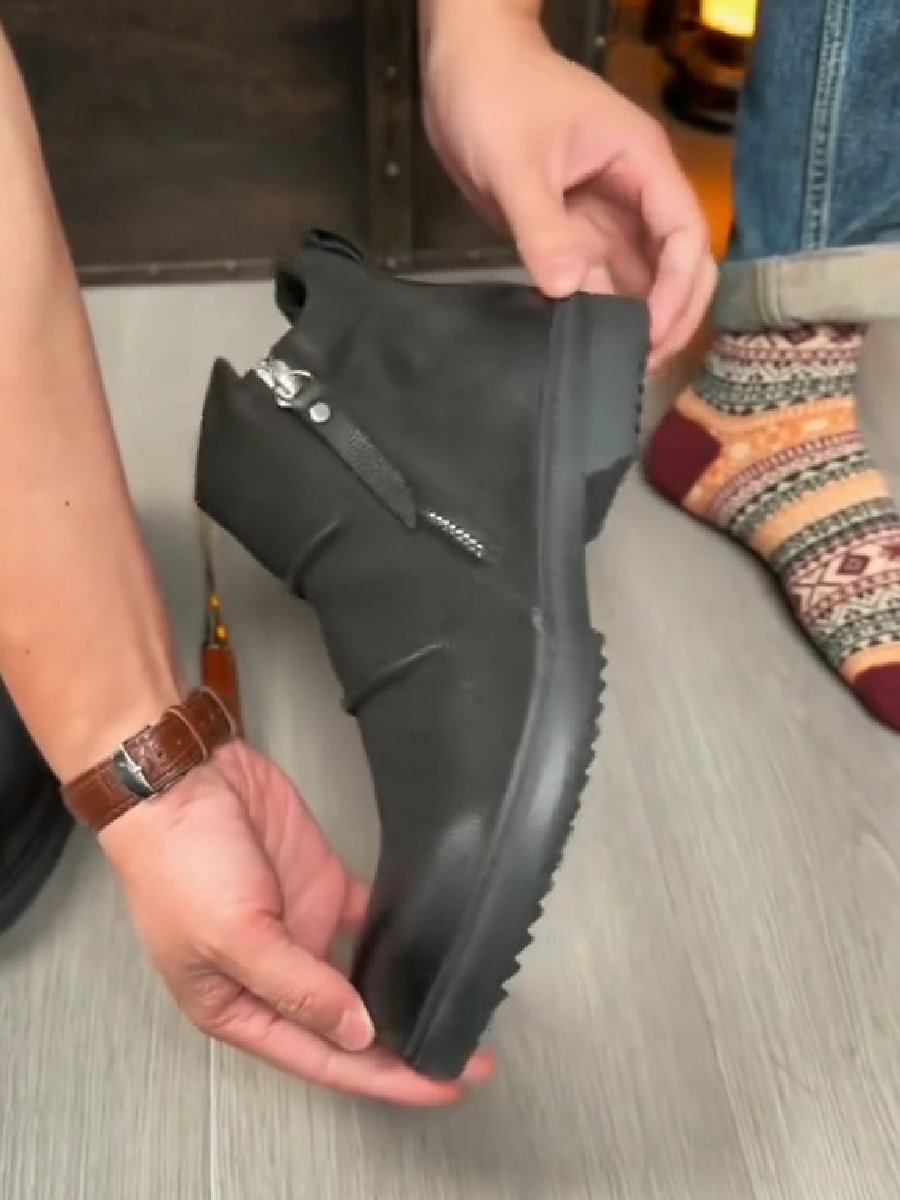 Men's Pleated Vintage Zipper Ankle Boots