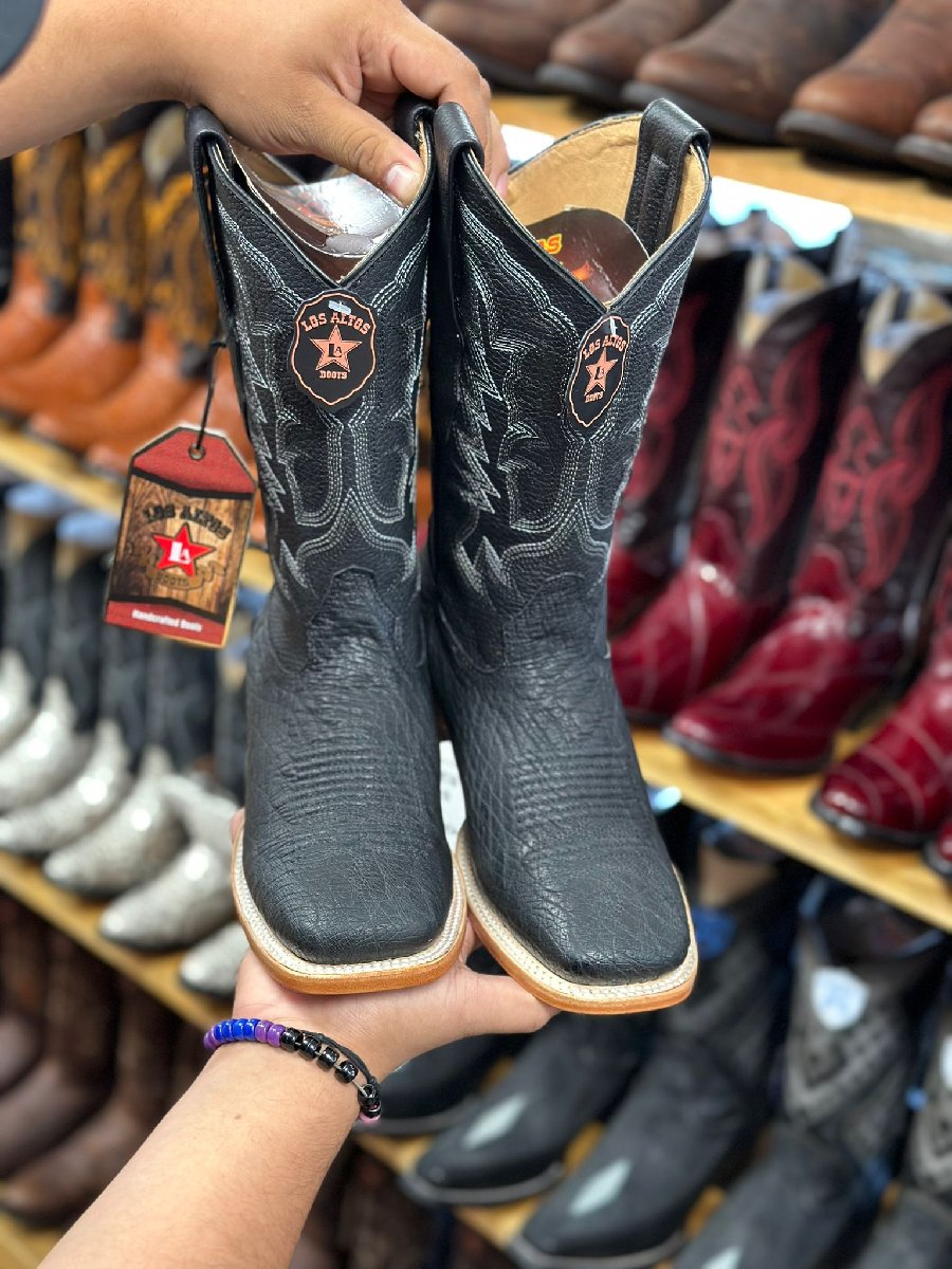 Handmade Ostrich Leather Square Toe Boots