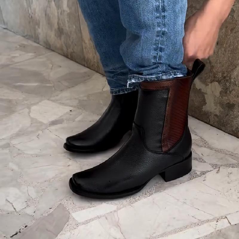 Italian Men's Handmade Genuine Leather Dress Boots