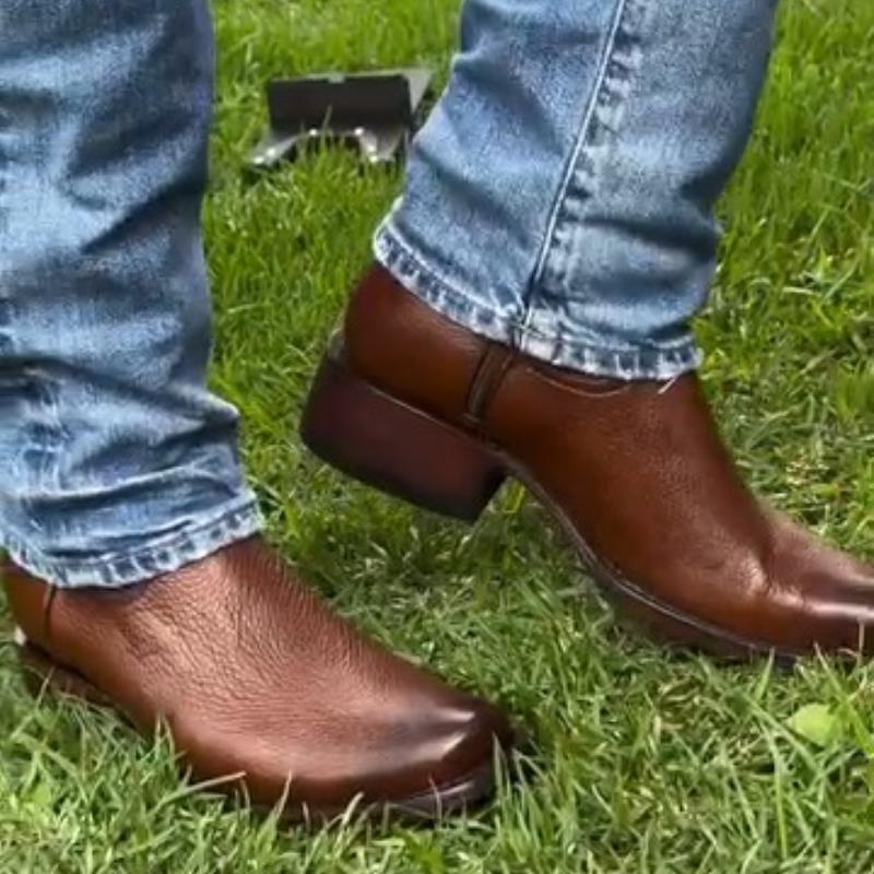 Men's Classic Genuine Deerskin Brown Cowboy Boots