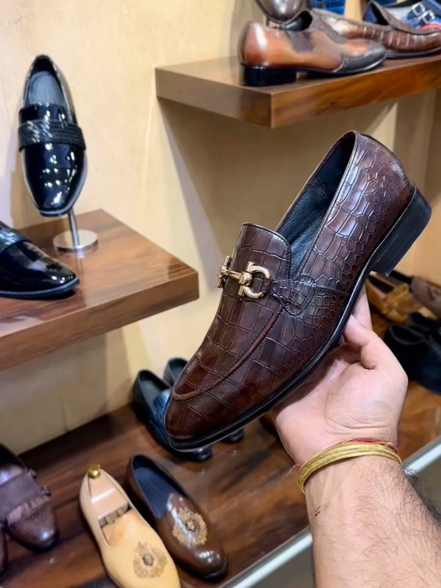 Men's Crocodile Handmade Leather Shoes