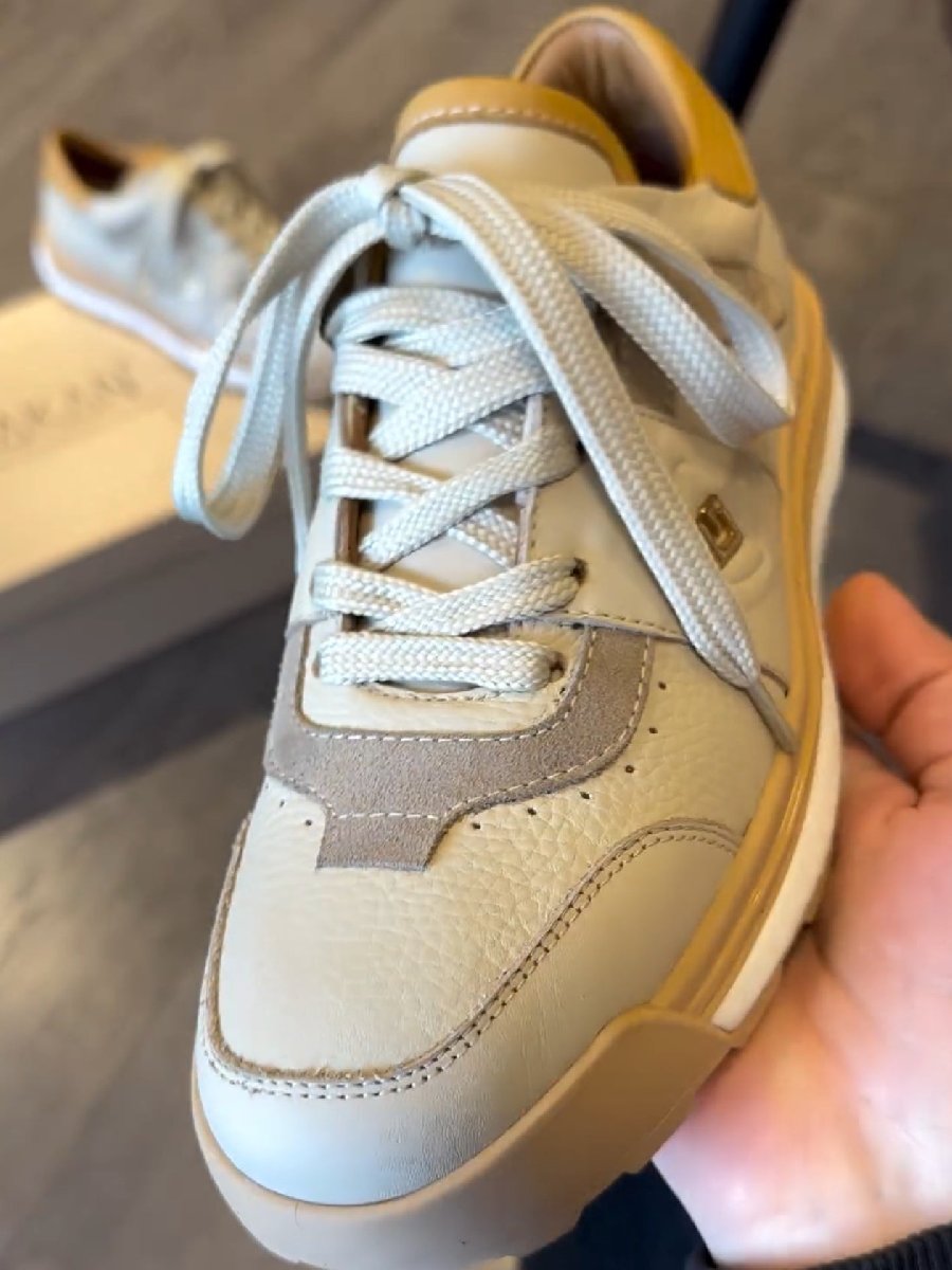 Leather Textured Print Sneakers