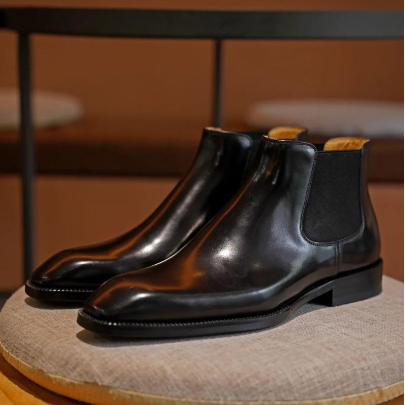 Men's Black Chelsea High Top Boots