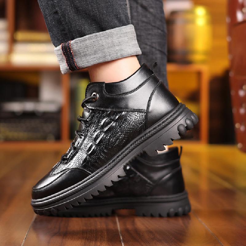 Men's Winter Wool Warm Cowhide Shoes