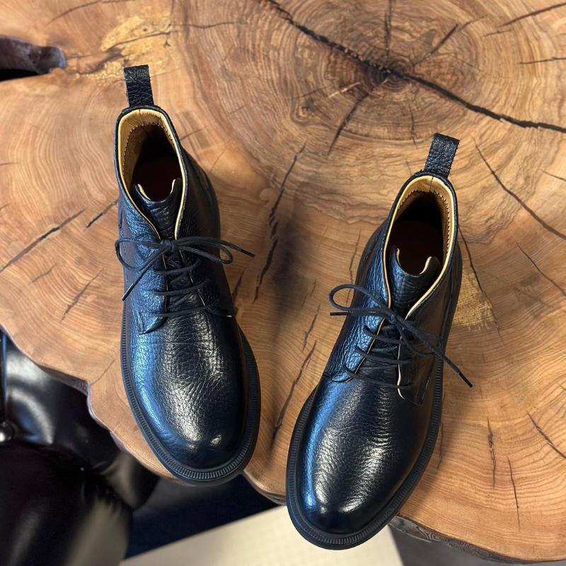 Men's Genuine Leather Simple Ankle Boots