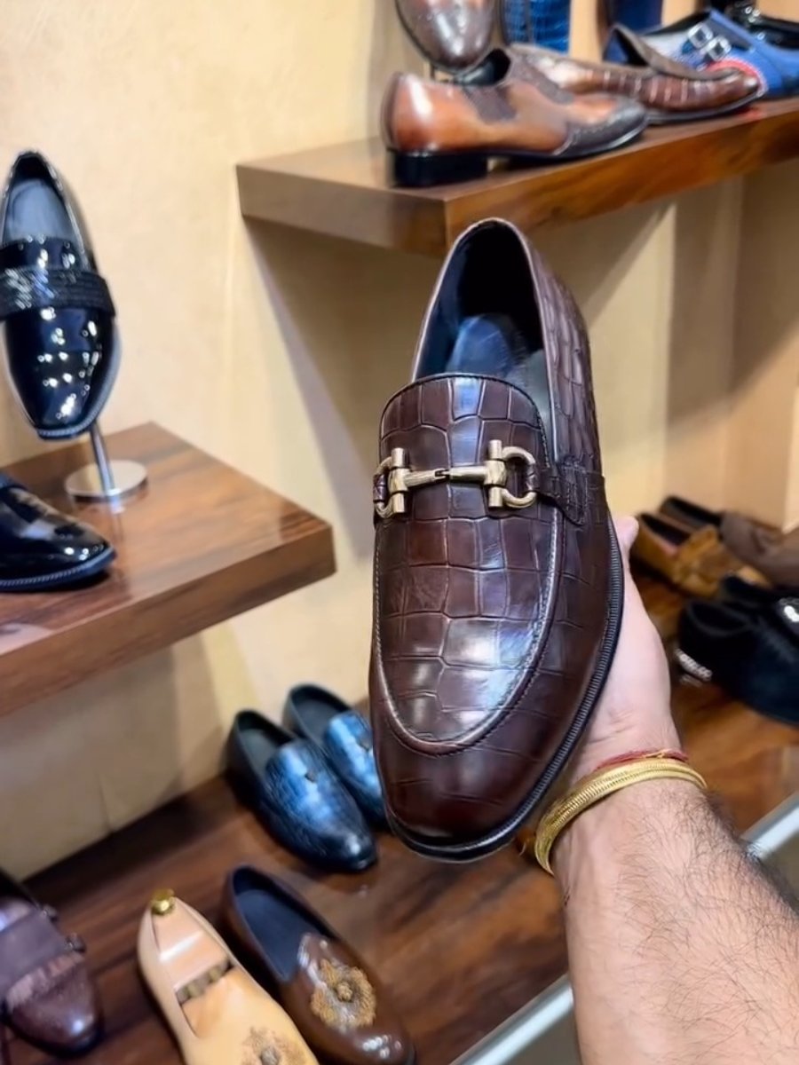 Men's Crocodile Handmade Leather Shoes