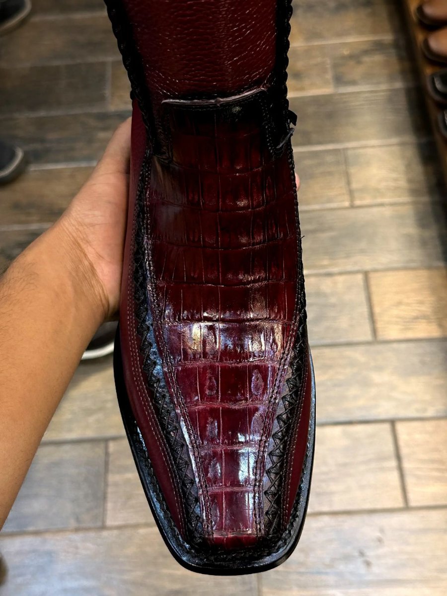 Italian Handmade Crocodile Leather Boots