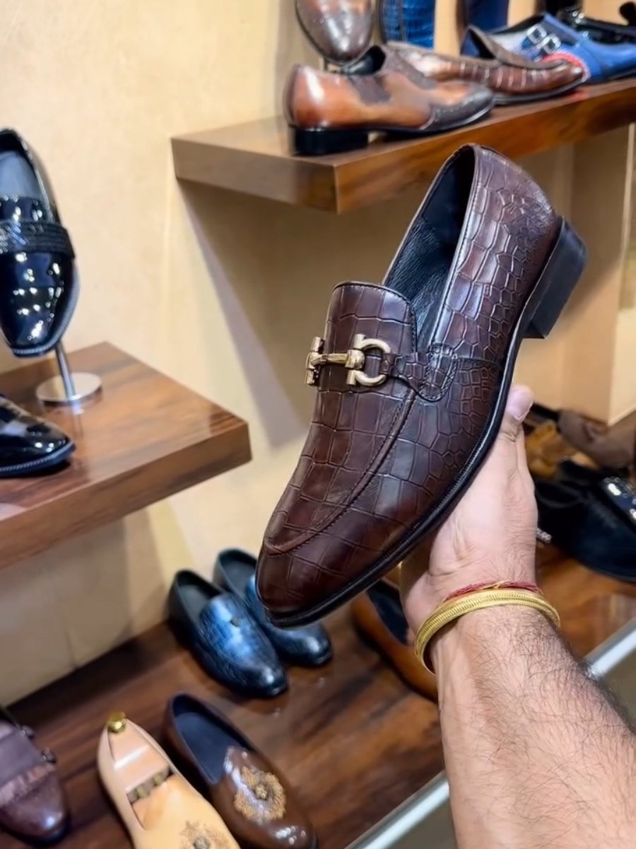 Men's Crocodile Handmade Leather Shoes