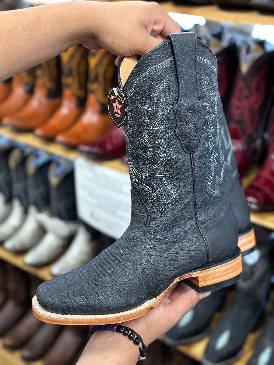Handmade Ostrich Leather Square Toe Boots