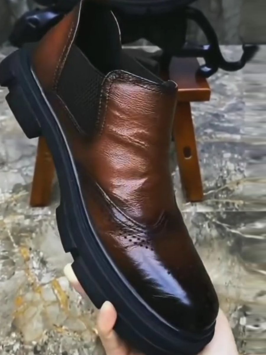 British Style Leather Business Casual Shoes Ankle Boot