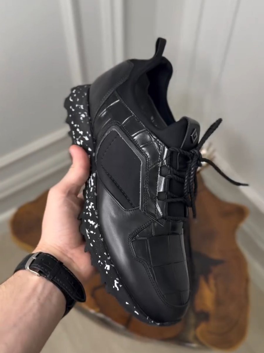 Men's Black Leather Casual Shoes