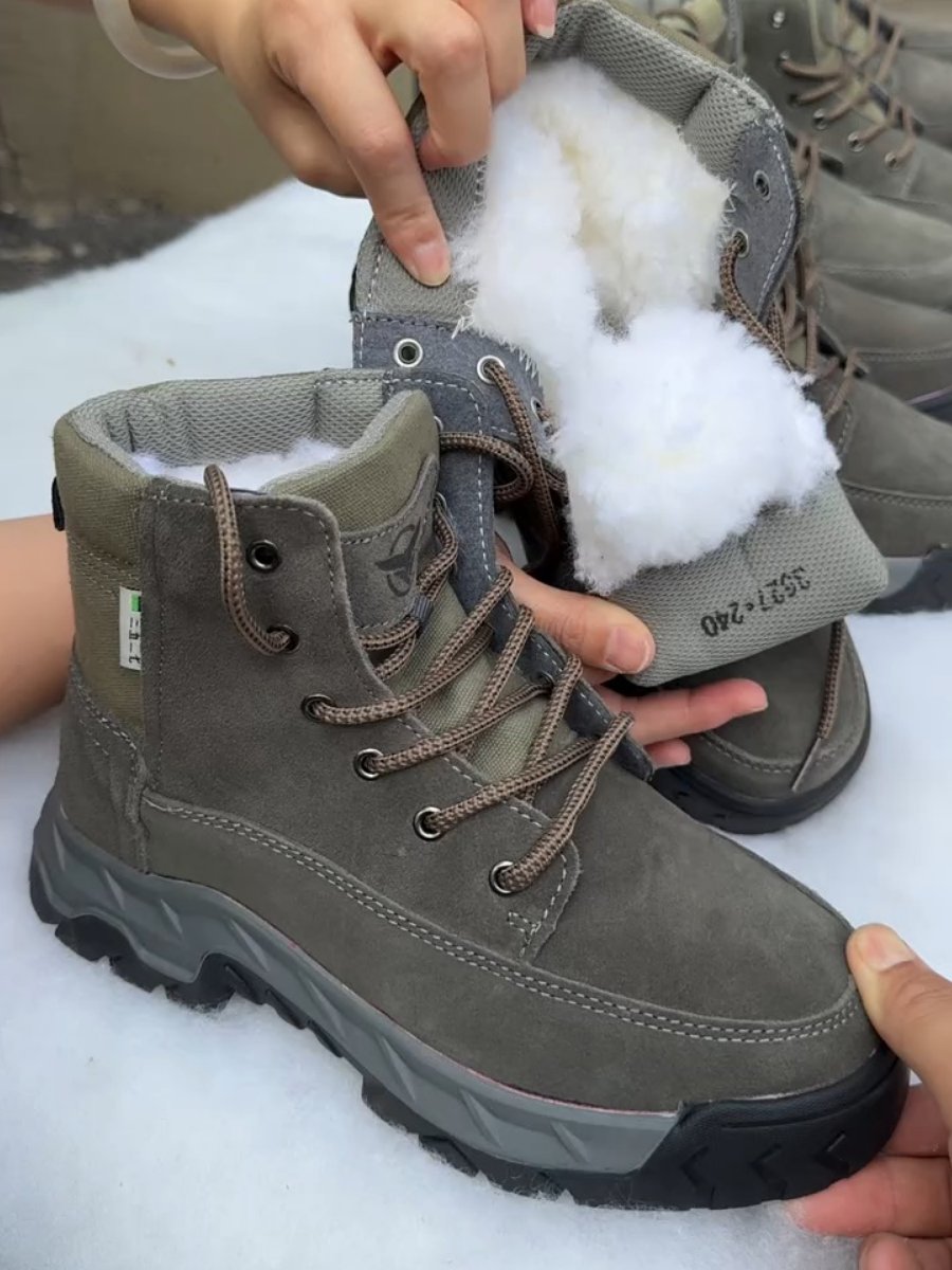 Men's Cowhide Thickened Snow Wool Cold-Proof Boots
