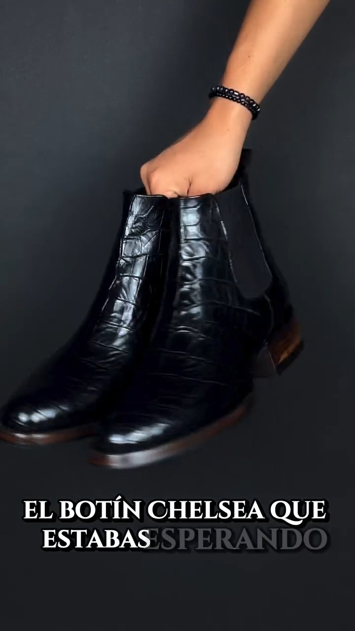 Handmade Crocodile Leather Round Toe Cowboy Boots