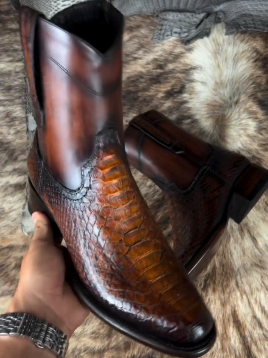 Italian Handmade Python Classic Boots