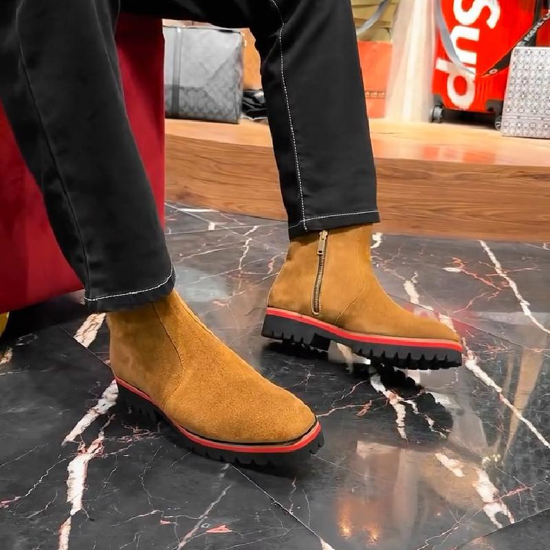 Vintage Suede Zip-Up Original Boots