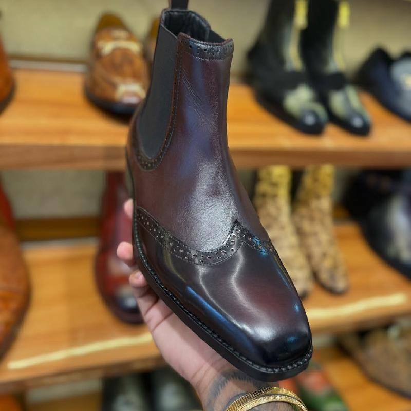 Men's Pointed Toe Handmade Leather Ankle Boots