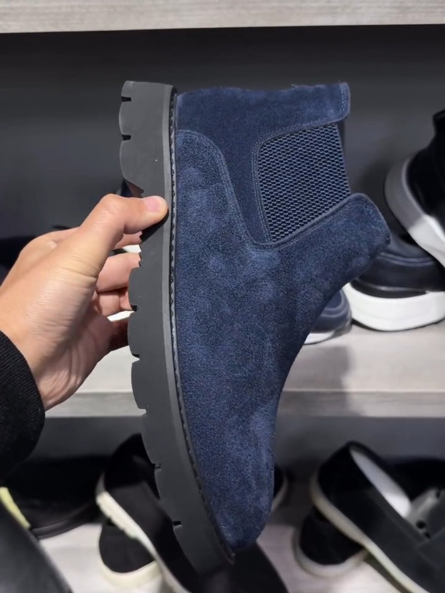 Genuine Leather Suede Chelsea Casual Boots