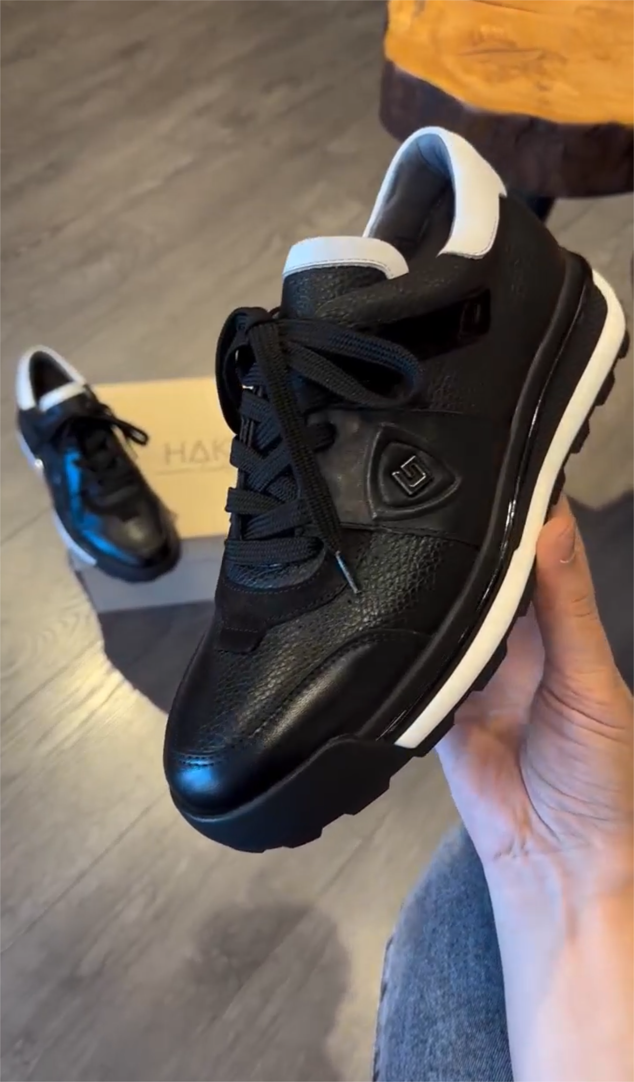 Leather Textured Print Sneakers