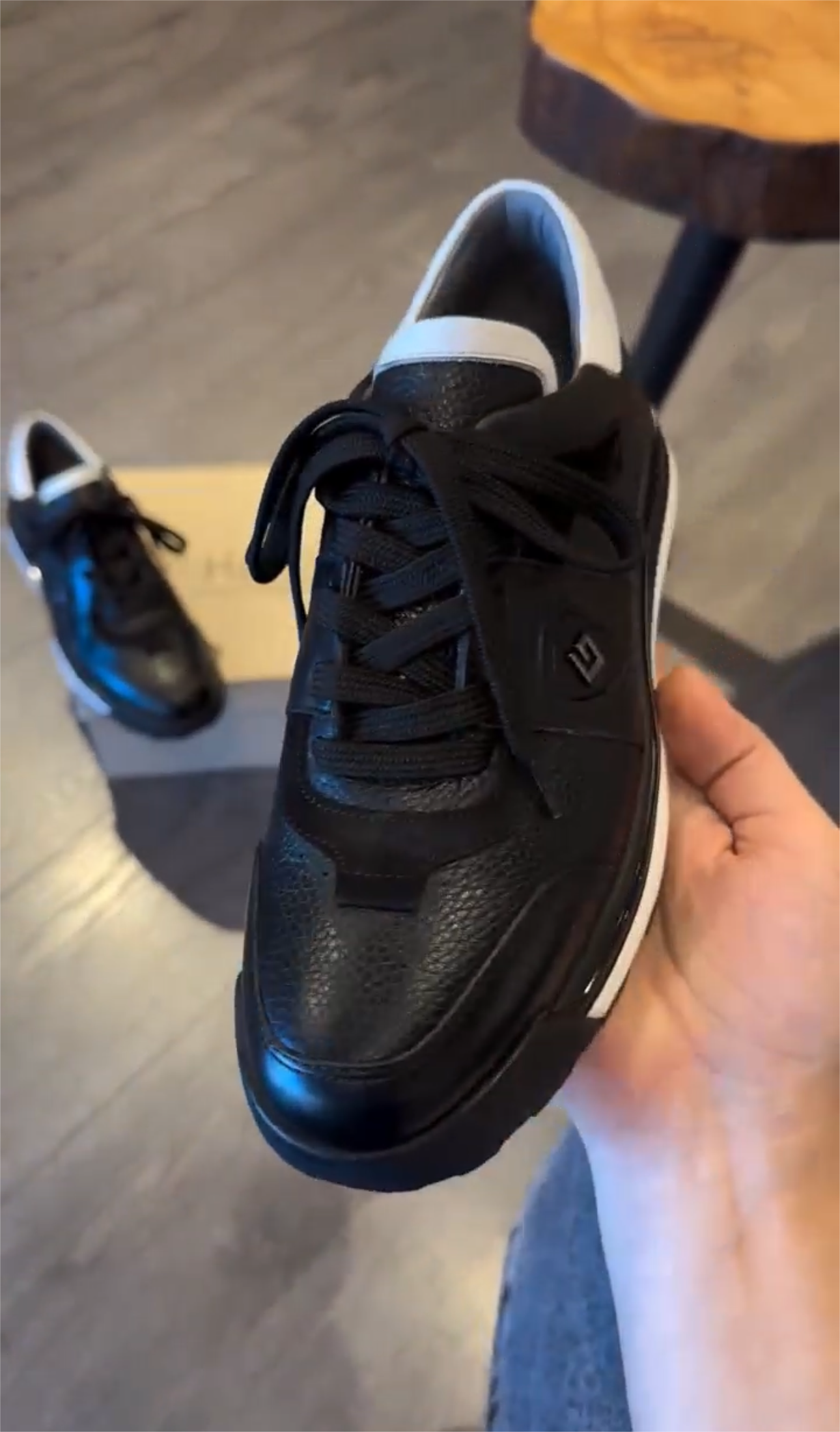 Leather Textured Print Sneakers