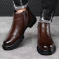 Men's Plush Warm Leather Ankle Boots